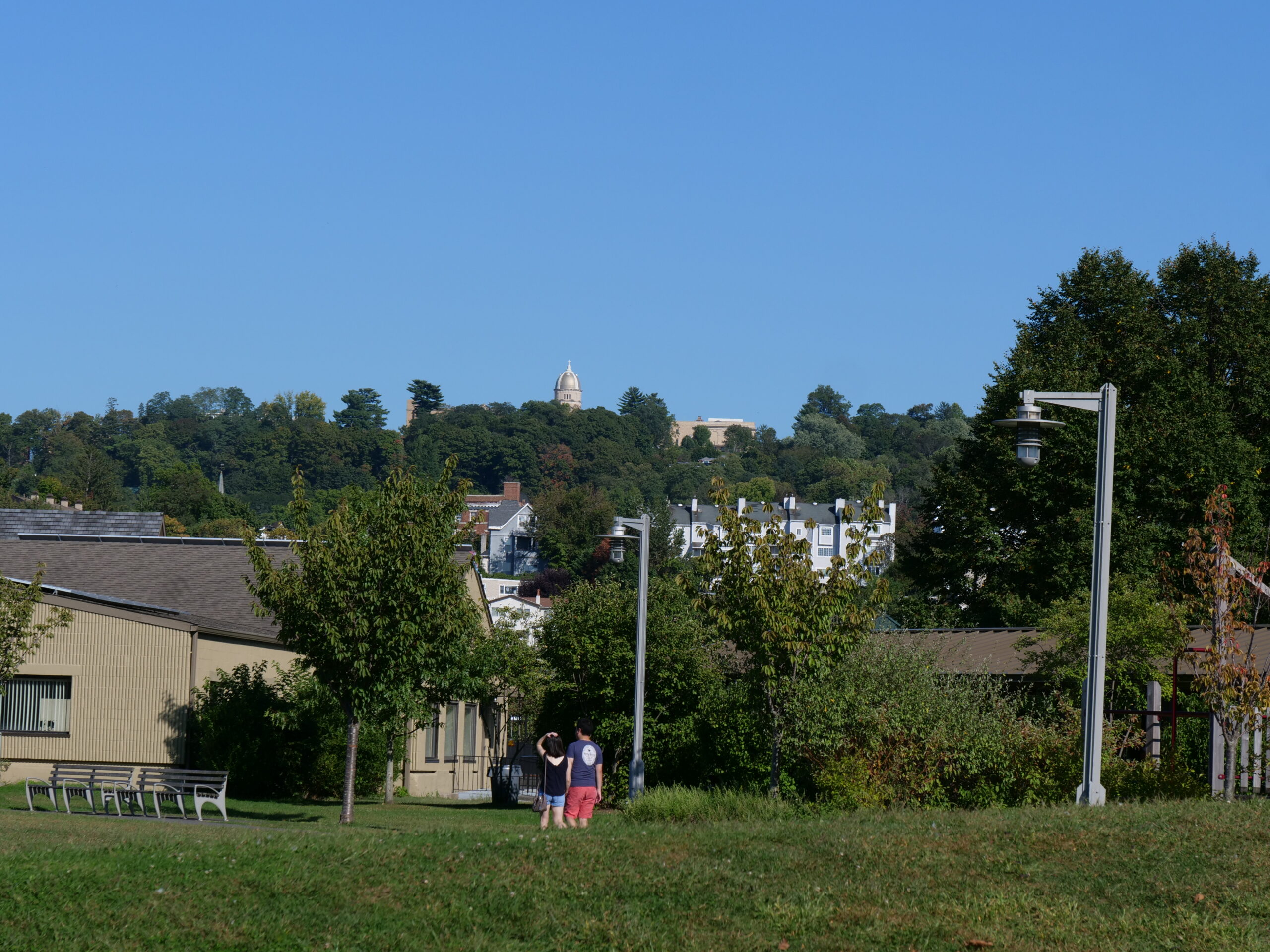 Campus was located on top of a hill, so could basically be seen everywhere